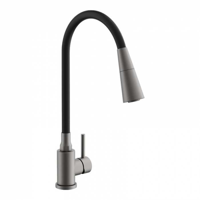 Смеситель для кухни BELZ B74810-3 однорукояточный, оружейная сталь