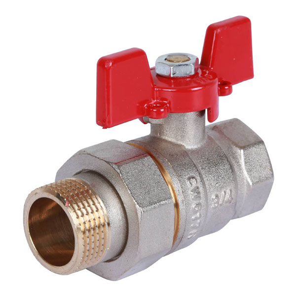 Кран шаровой с американкой Rommer DN20 (3/4") PN40 в-н баб. латунь