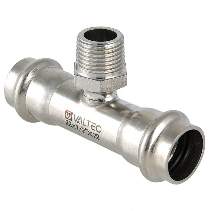 Пресс-тройник с наружной резьбой 15 х 1/2" нерж. Valtec VTi.933.I.150415