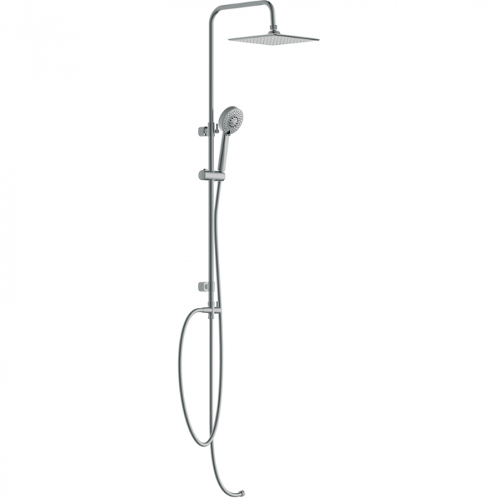Душевая стойка Cersanit NENO  с 5-ти режимой лейкой, с шлангом 150 см и верхним душем, хром