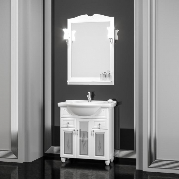 Комплект мебели для ванной комнаты Opadiris ТИБЕТ 80, белый матовый