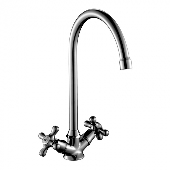 Смеситель для кухни Rossinka H02-72 двухрукояточный