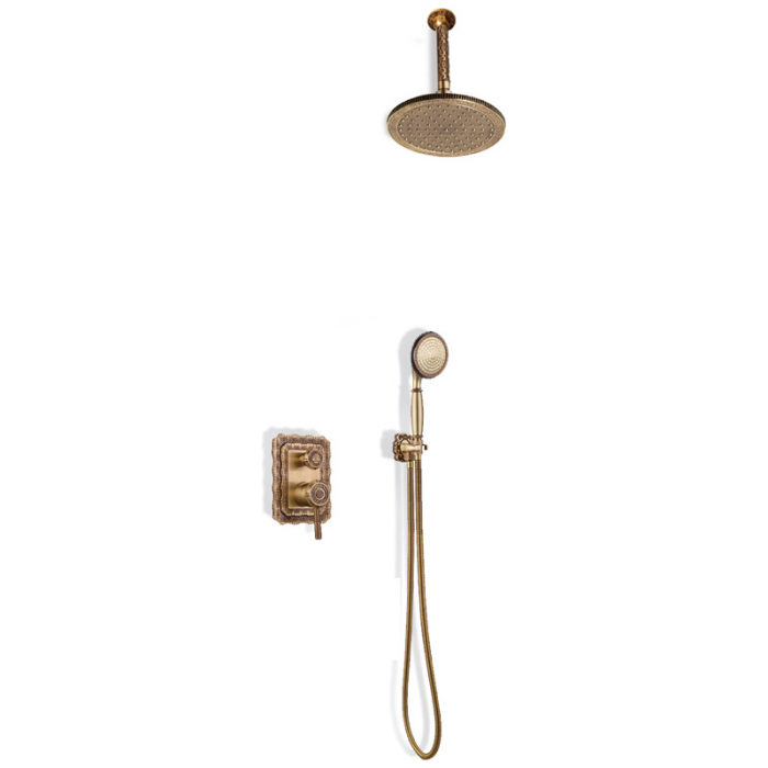 Душевая система Bronze De Luxe WINDSOR 10138/1R с однорукояточным встраиваемым смесителем для ванны/душа, бронза