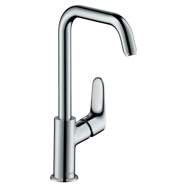 Смеситель для раковины Hansgrohe Focus однорукояточный, 240, с поворотным изливом, со сливным клапаном Push-Open, хром (31609000)