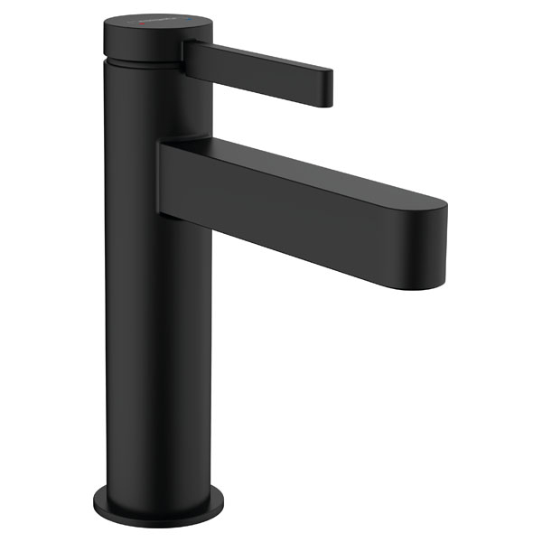 Смеситель для раковины Hansgrohe Finoris однорукояточный, 110, со сливным клапаном Push-Open, матовый черный (76023670)