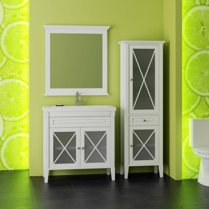 Комплект мебели для ванной комнаты Opadiris ПАЛЕРМО 75, белый матовый