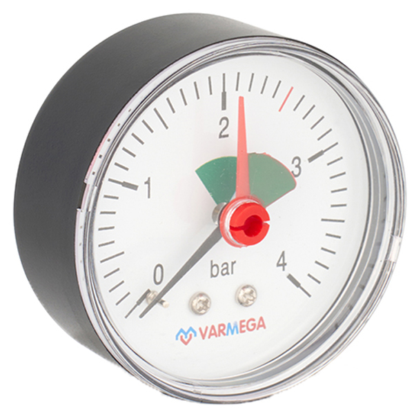 Манометр аксиальный Varmega D63 (0- 4 бар) G1/4" с указательной стрелкой