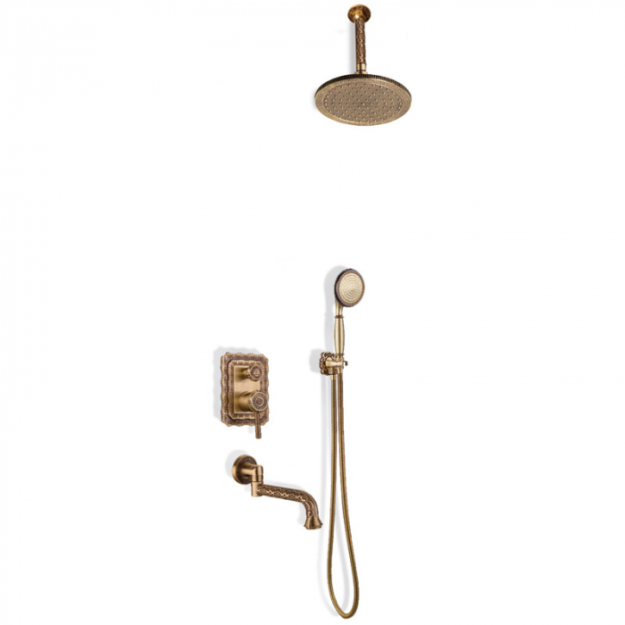 Душевая система Bronze De Luxe WINDSOR 10137/1R с однорукояточным встраиваемым смесителем для ванны/душа, бронза