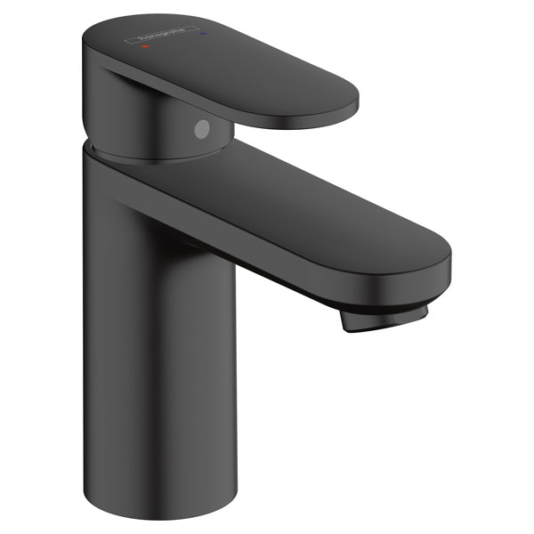 Смеситель для раковины Hansgrohe Vernis Blend однорукояточный, 100, со сливным гарнитуром, матовый черный (71551670)