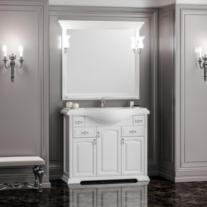 Комплект мебели для ванной комнаты Opadiris РИСПЕКТО 105, белый матовый