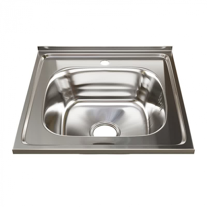 Мойка кухонная накладная MixLine 500x500/180-0,8 вып. 3 1/2 нержавеющая сталь, с сифоном