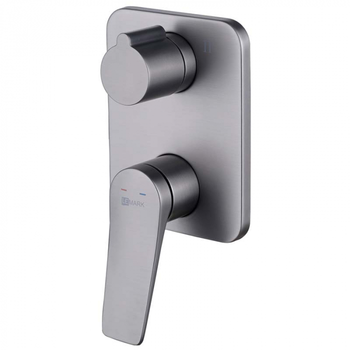 Смеситель для ванны LeMark BRONX LM3727GM однорукояточный, встраиваемый в стену, графит