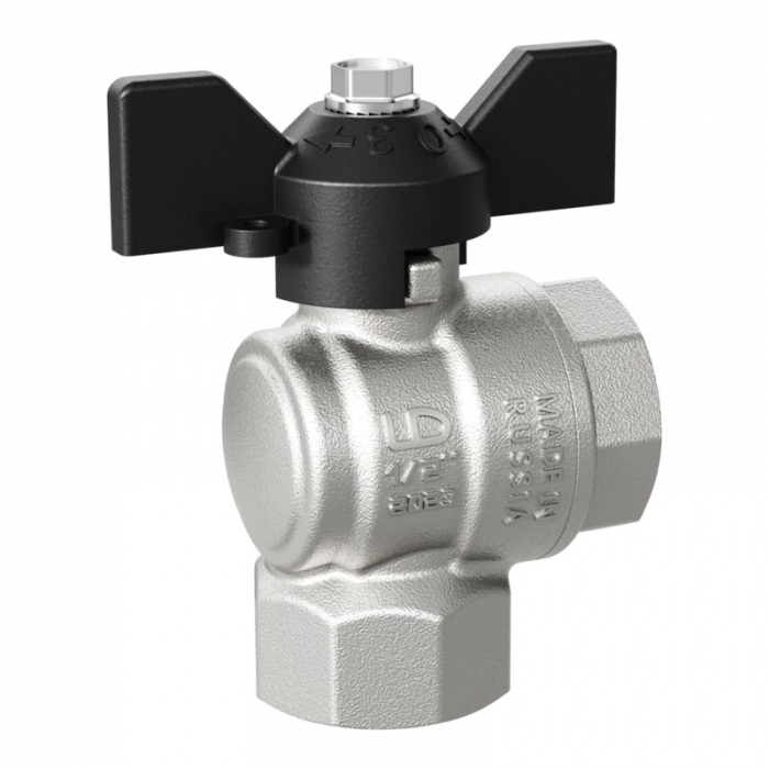 Кран шаровой угловой LD Pride DN15 (1/2") PN40 в-в баб. латунь