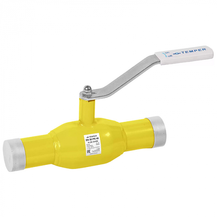 Кран шаровой газовый TEMPER 392 DN 65 PN25 сварка-сварка, сталь 20
