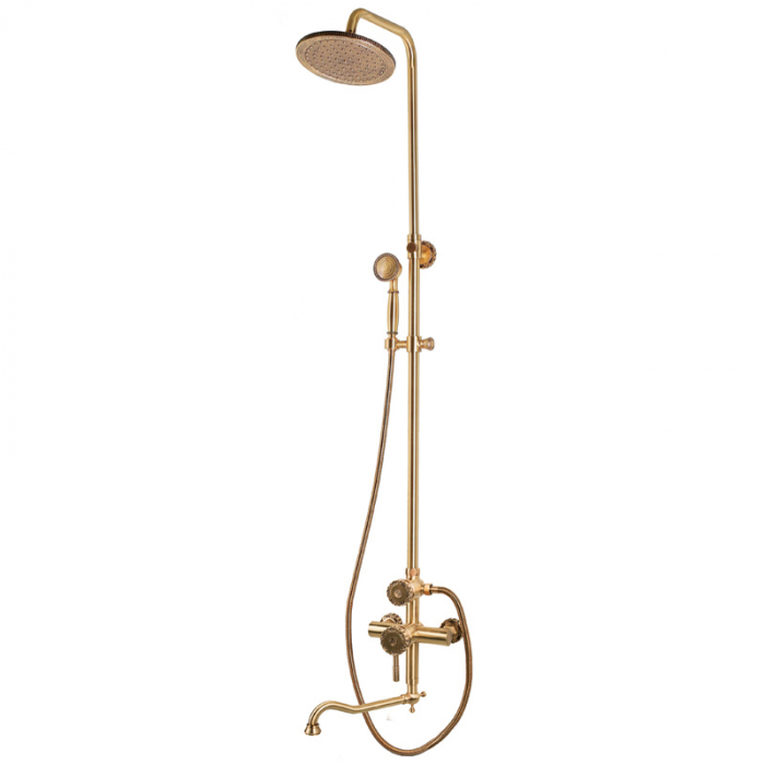 Душевая система Bronze De Luxe WINDSOR 10120DR с однорукояточным смесителем для ванны/душа, бронза