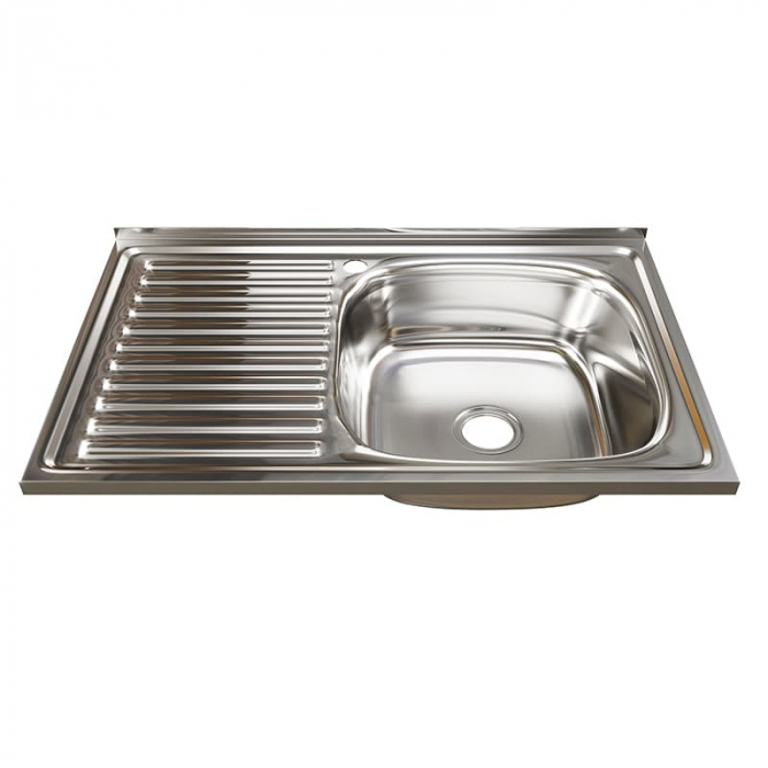 Мойка кухонная MixLine 500×800/160-0,6 R накладная, нержавеющая сталь