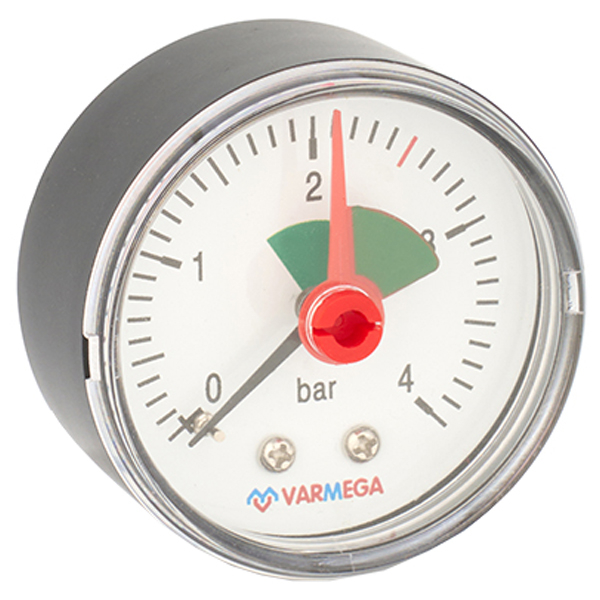 Манометр аксиальный Varmega D50 (0- 4 бар) G1/4" с указательной стрелкой