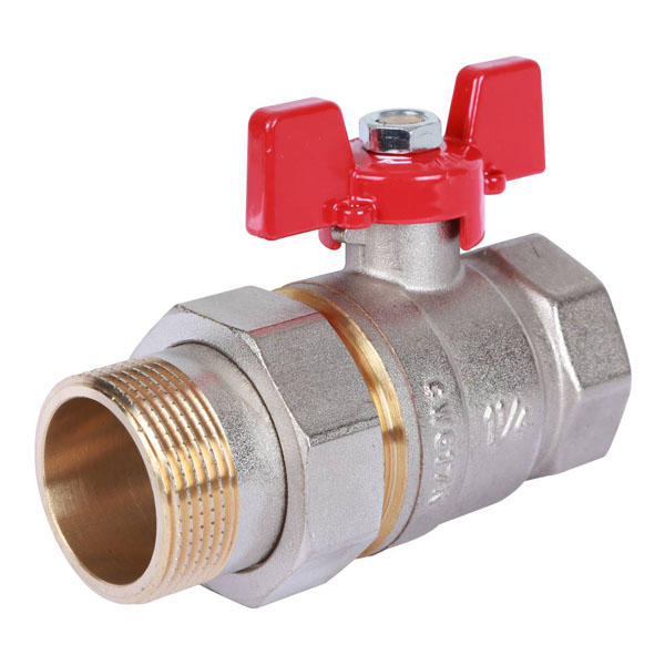 Кран шаровой с американкой Rommer DN32 (1.1/4") PN40 в-н баб. латунь