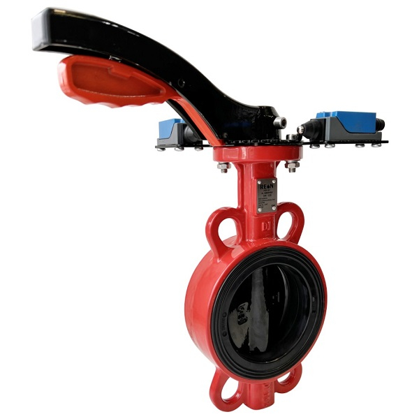 Затвор дисковый поворотный Reon RSV81RED-КВ DN 80 PN16 м/ф, чугун/чугун/EPDM, с концевыми выключателями