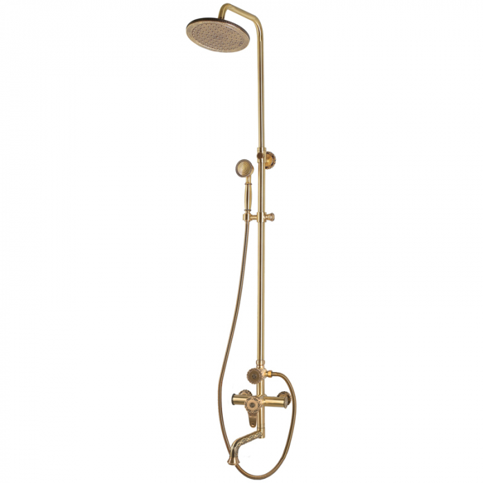 Душевая система Bronze De Luxe WINDSOR 10120PR с однорукояточным смесителем для ванны/душа, бронза