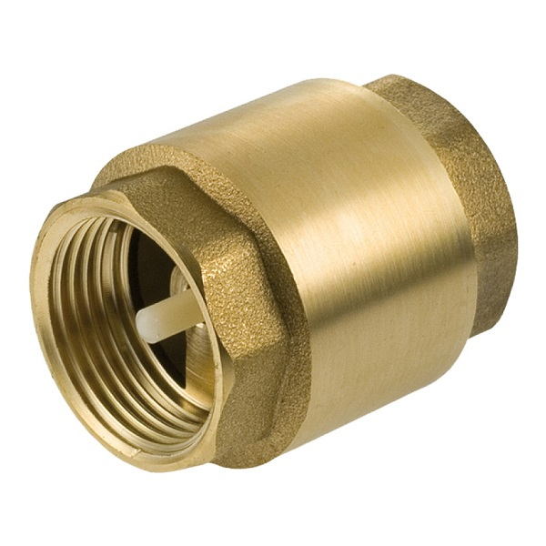 Клапан обратный пружинный STI DN20 (3/4") в-в, латунь, пластиковый золотник
