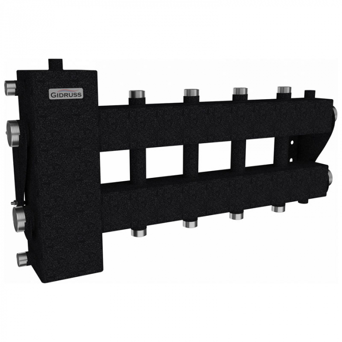 Балансировочный коллектор Gidruss BM-150-5DU (подкл. котла G 1.1/2", 2+2+1 контура G 1")
