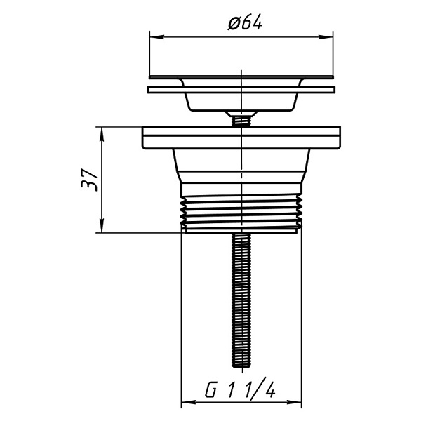 Выпуск для сифона Ани-Пласт M200 1.1/4" с нержавеющей сеткой