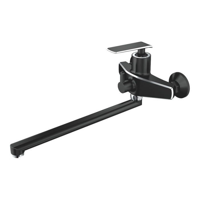 Смеситель для ванны Haiba HB22548-7 однорукояточный, длинный излив, черный/хром