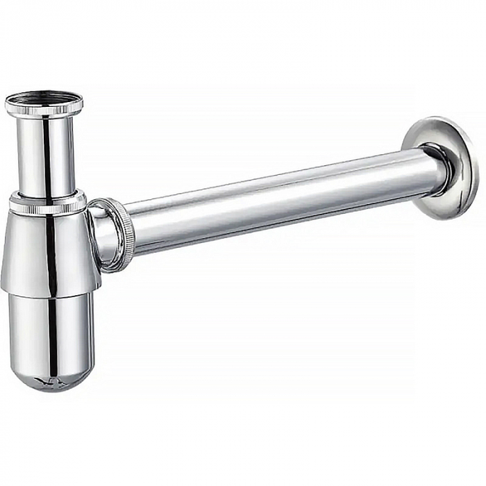 Сифон для раковины AZARIO AZ-107-CHR G 1.1/4" без выпуска, овал, латунь, хром