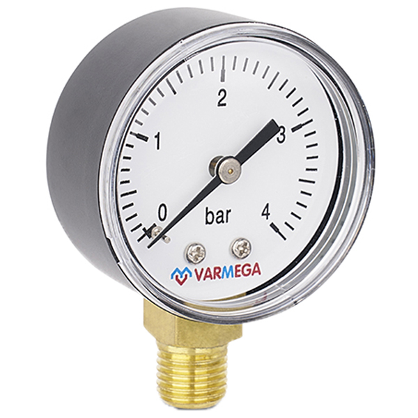 Манометр радиальный Varmega D50 (0– 4 бар) G1/4
