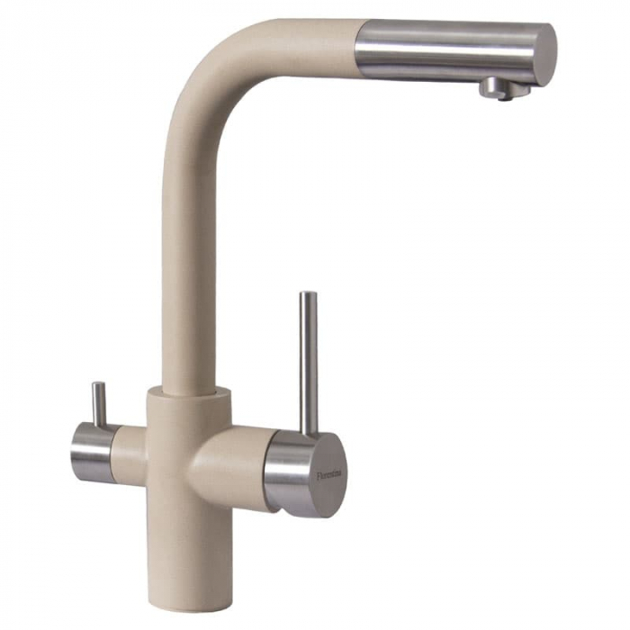 Смеситель для кухни Flortek КРИСТАЛЛ FL однорукояточный, с подключением к фильтру, шампань