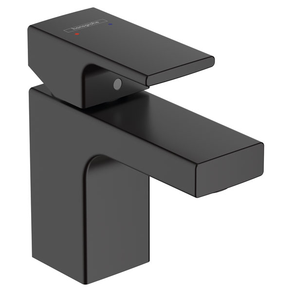 Смеситель для раковины Hansgrohe Vernis Shape однорукояточный, 70, со сливным гарнитуром, матовый черный (71560670)