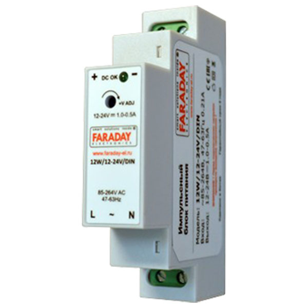 Импульсный блок питания 12W/12-24V/DIN