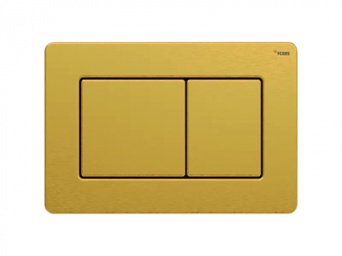 Панель смыва РЕХАУ NOVA PUBLIC антивандальная с прямоугольными клавишами, нержавеющая сталь, брашированное титановое золото, матовый