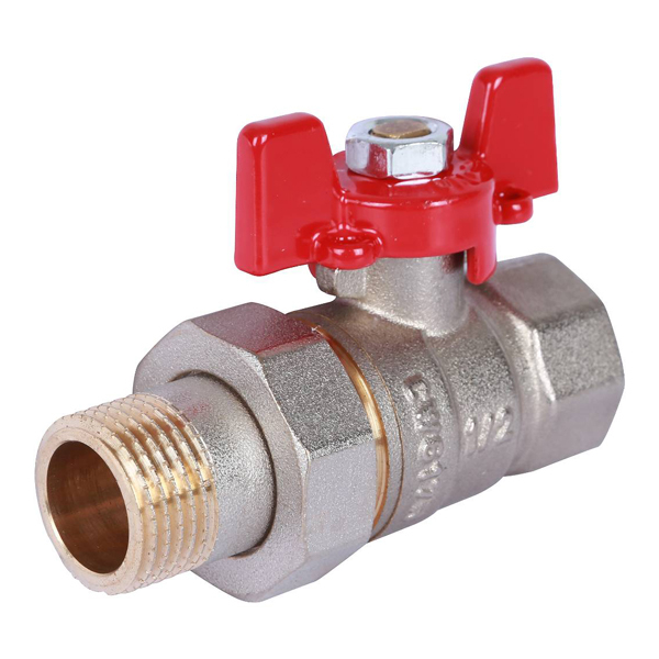 Кран шаровой с американкой Rommer DN15 (1/2") PN40 в-н баб. латунь