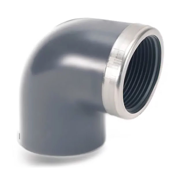 Угольник 90° клеевой-ВР с металлическим кольцом 20×1/2" PVC-U Comer