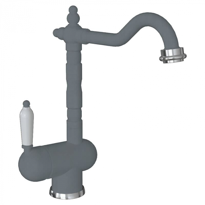 Смеситель для кухни Flortek ОДА FL однорукояточный, серый шелк