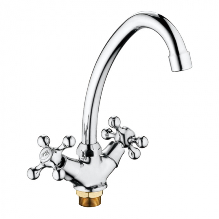 Смеситель для кухни Haiba HB4908 двухрукояточный, хром