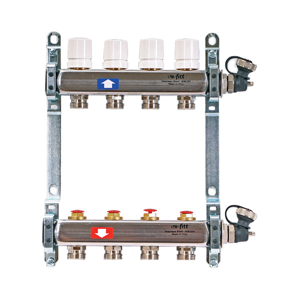 Коллекторная группа Uni-Fitt 451I 1"-3/4"EK×05 нерж, с балансировочными и термостатическими клапанами