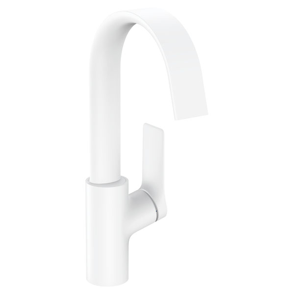 Смеситель для раковины Hansgrohe Vivenis однорукояточный, 210, поворотный излив, без сливного гарнитура, матовый белый (75032700)