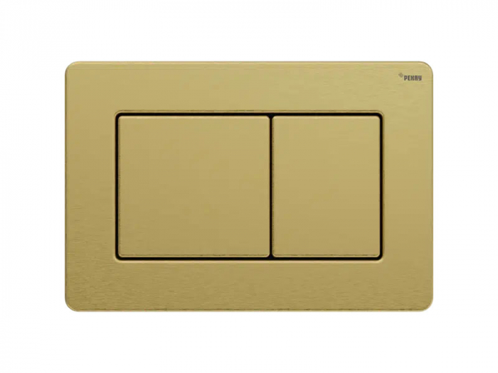 Панель смыва РЕХАУ NOVA PUBLIC антивандальная с прямоугольными клавишами, нержавеющая сталь, брашированное циркониевое золото, матовый