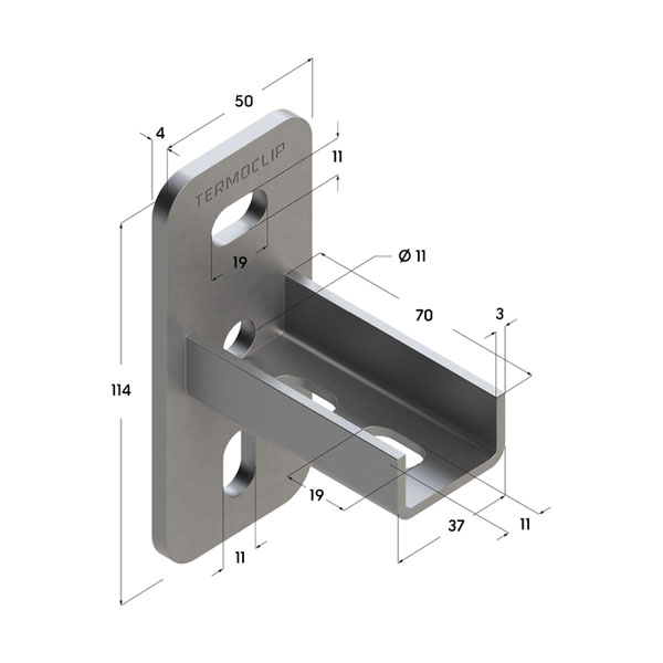 Фланец седельный продольный TSF L 28 4F2 (24 шт/кор)