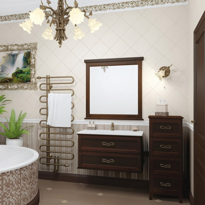Комплект мебели для ванной комнаты Opadiris ГАРДА 90, орех антикварный