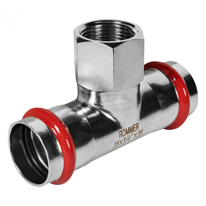 Тройник раструбный c ВР 28x3/4"x28 Rommer
