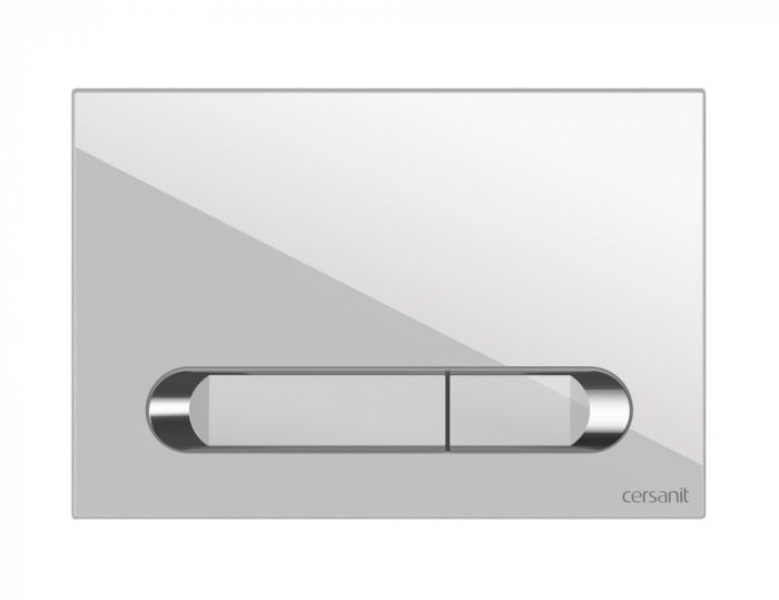 Кнопка смыва Cersanit ESTETICA для инсталляции HI-TEC/LINK PRO/VECTOR пластик белый с рамкой хром