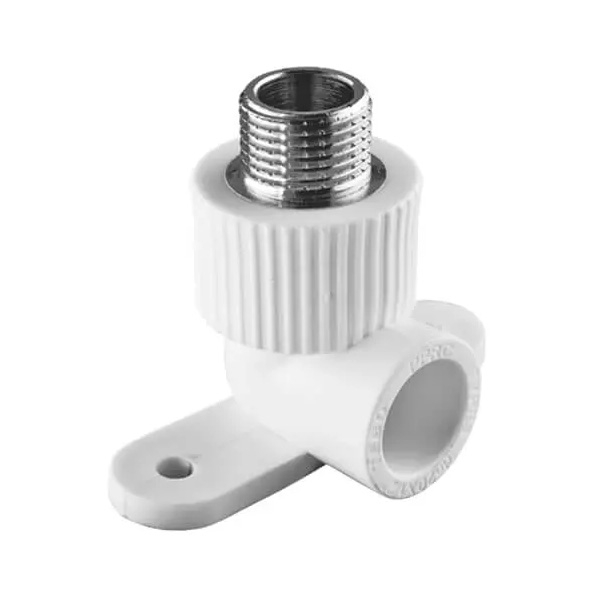 Угольник комбинированный с креплением PPR-НР 25-1/2" Tebo