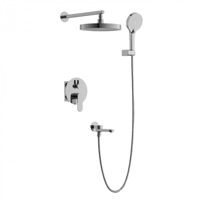 Душевая система BELZ B80713 с однорукояточным смесителем для ванны/душа, хром