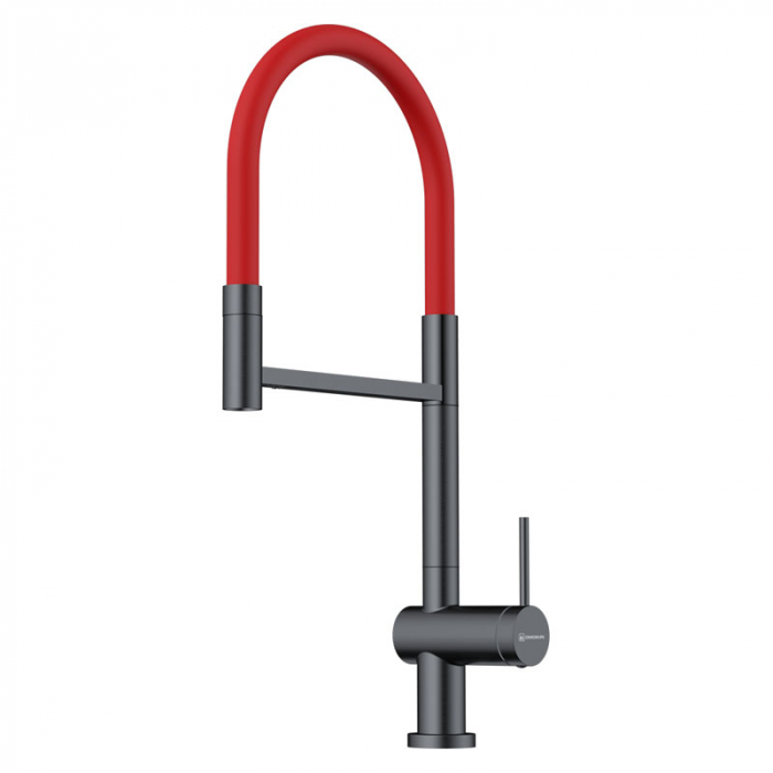 Смеситель для кухни Omoikiri KANTO-2 Plus-SB GM-R латунь/вороненая сталь/красный