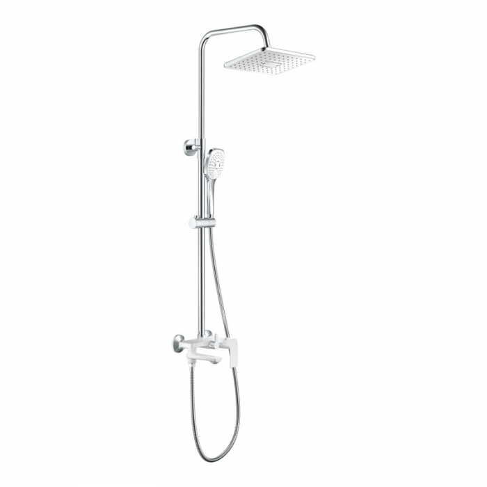 Душевая система Haiba HB24505-8 с однорукояточным смесителем для ванны/душа, белый/хром