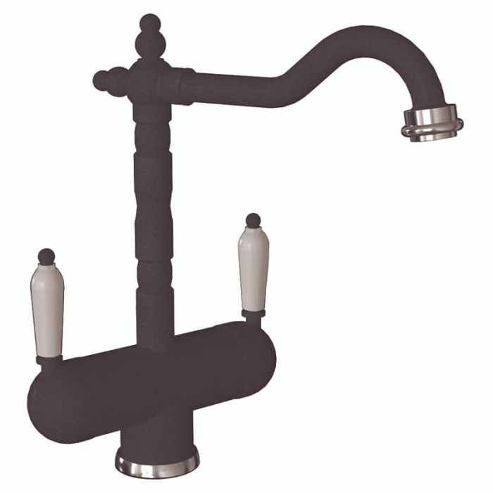 Смеситель для кухни Flortek АРИЯ FL однорукояточный, с подключением к фильтру, черный